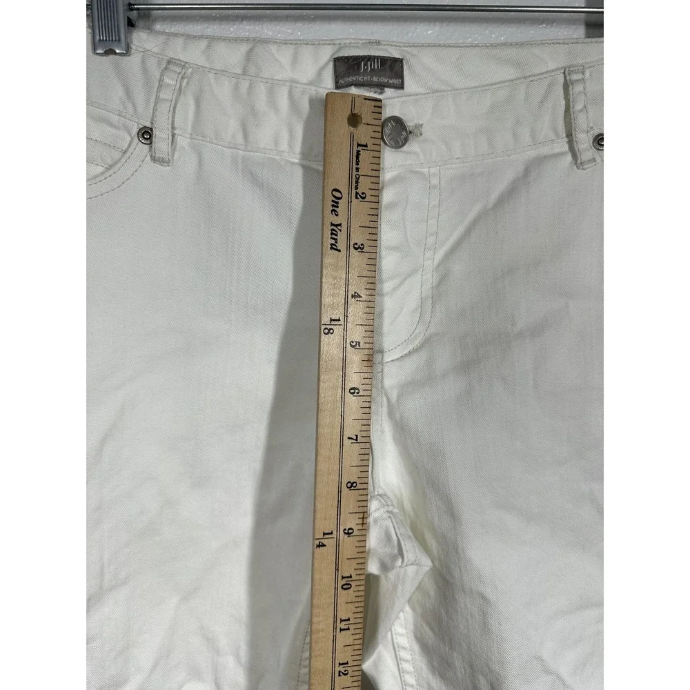 J Jill Pants Womens 16 White Authentic Fit Cropped Below‎ Waist Stretch Cotton